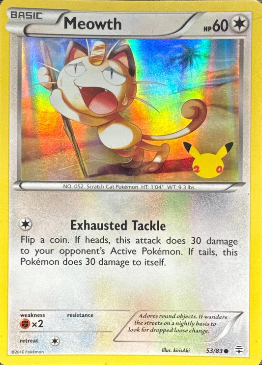Pokemon TCG - Meowth (Stamped) - #53 - Generations - Near Mint