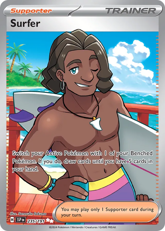 Pokemon TCG - Surfer Full Art - #235 - Surging Sparks - Near Mint