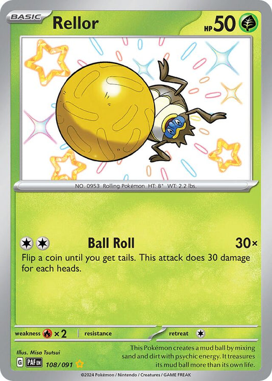 Pokemon TCG - Rellor Shiny - #108 - Paldean Fates - Near Mint