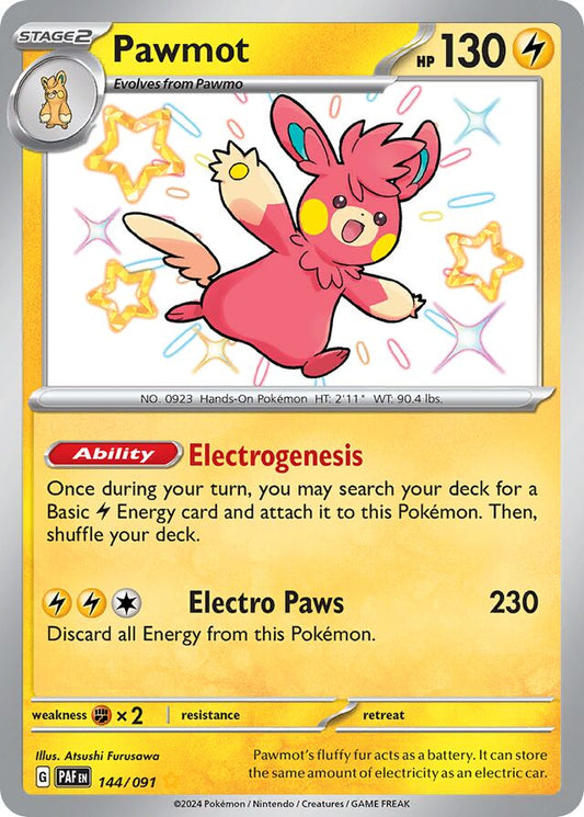 Pokemon TCG - Pawmot Shiny - #144 - Paldean Fates - Near Mint
