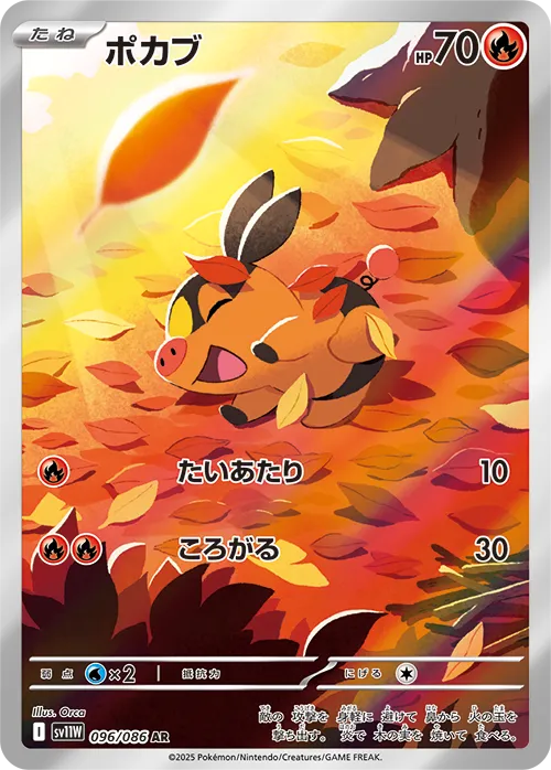 Pokemon TCG - Tepig Art Rare - #96 - White Flare - NM