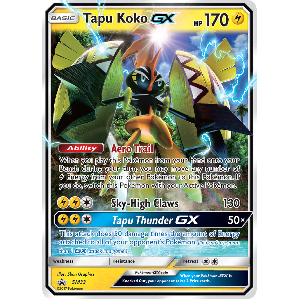 Tapu Koko GX SM33 SM Black Star Promos