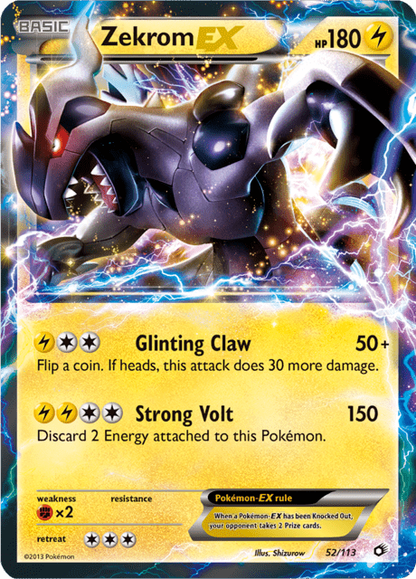 Pokemon TCG - Zekrom EX - #52 - Legendary Treasure - LP